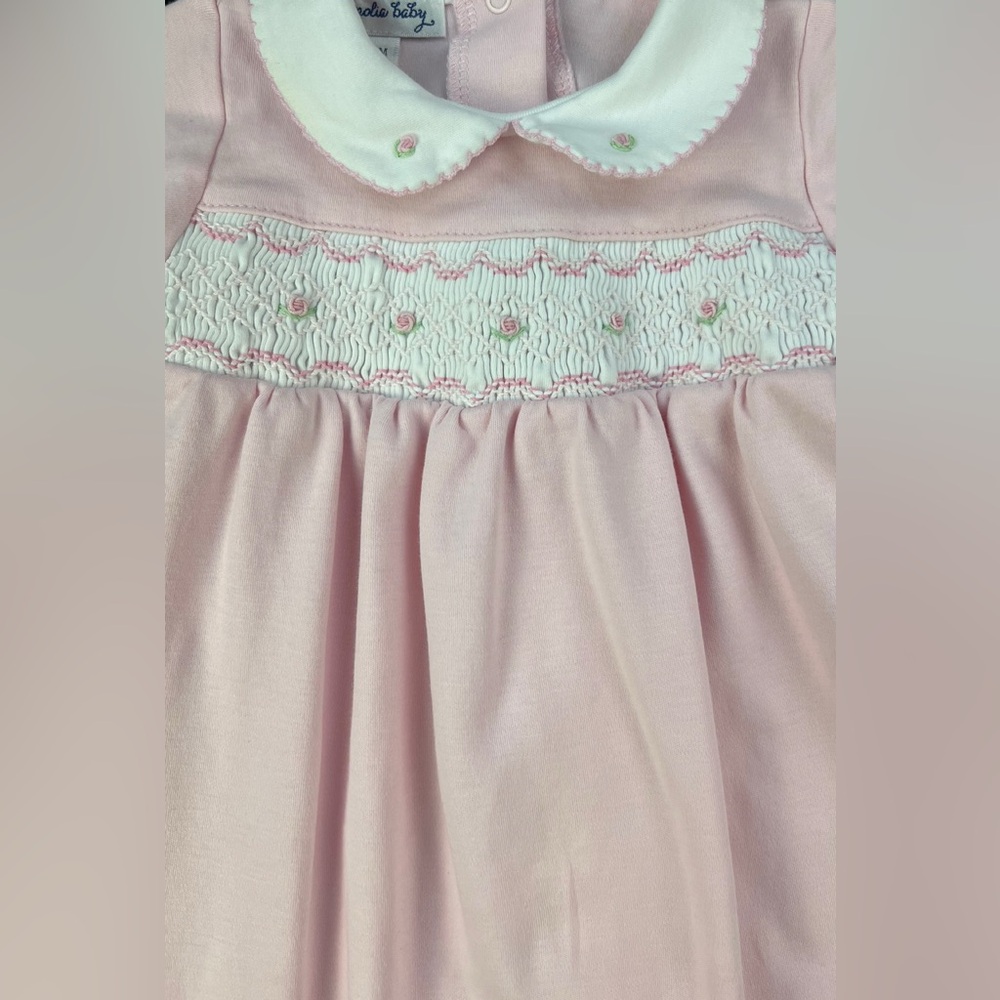 NWOT MAGNOLIA BABY Mia’s Classics Solid Smocked Footie - 3M - Picture 3 of 4